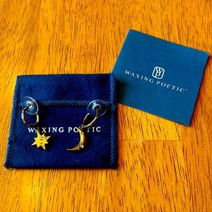 Waxing Poetic Moon and Star Earrings Set New Never Worn